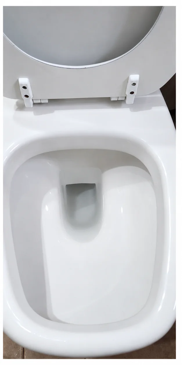 El mismo interior de inodoro con menos manchas