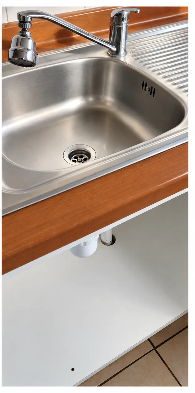 El mismo lavaplatos y mueble inferior después de la limpieza