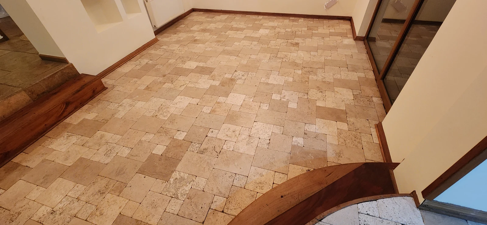 Limpieza de piso de piedra: Después